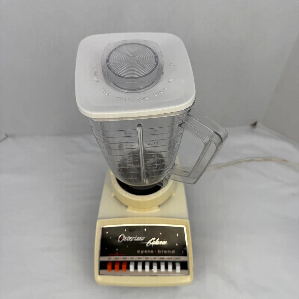 Vintage Osterizer Galaxie Cycle Blend 10 Speed Blender Cream Brown TESTED WORKS